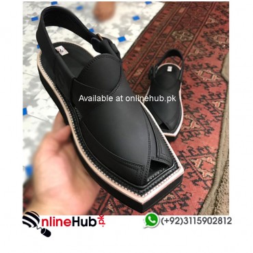 BLACK KAPTAAN CHAPPAL BLACK KHERI BLACK CAPTAIN CHAPPAL