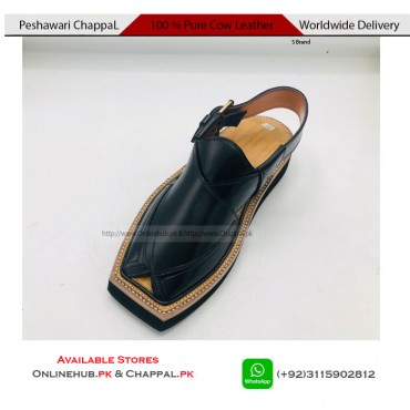 KAPTAAN CHAPAL ELEGANT STYLE PURE LEATHER KHAN KHERI DESIGN